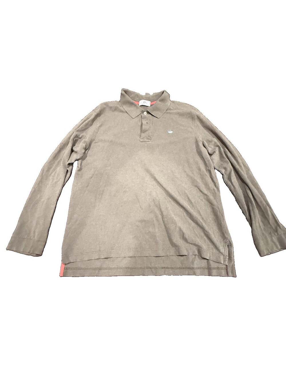 Southern Tide Skipjack Polo Shirt Men’s Large Gray Long Sleeve Cotton Logo